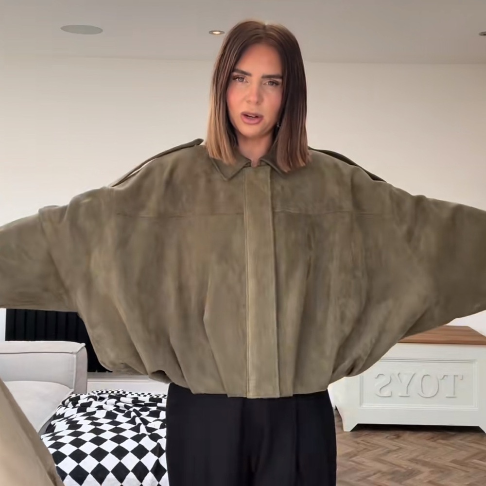 🦋 ZARA VIRAL 🦋 BLOGGERS FAVORITE 🦋 NWT ZARA FAUX SUEDE BOMBER JACKET - Picture 15 of 16